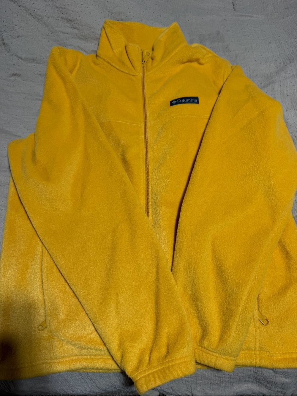 Columbia Yellow Full-Zip Fleece Jacket